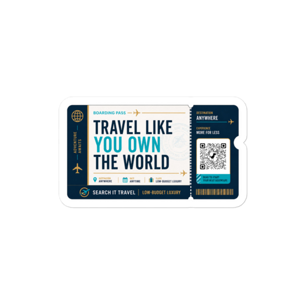 Travel Like You Own The World - Boarding Pass Sticker | Search It Travel - Image 3