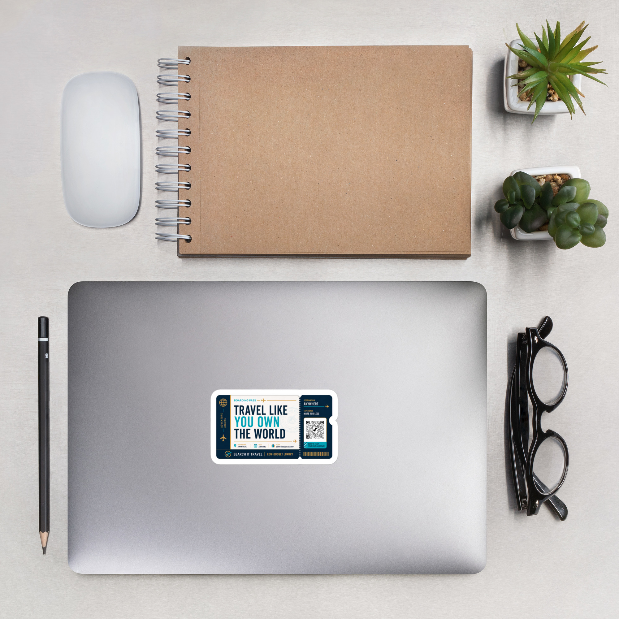 Travel Like You Own The World - Boarding Pass Sticker | Search It Travel - Image 4