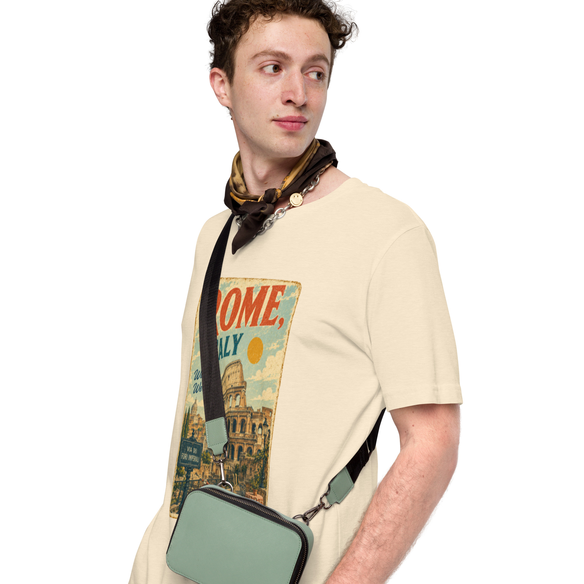 Rome Italy Vintage Postcard T-Shirt | Retro Colosseum Travel Tee | Search It Travel - Image 8