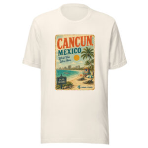 Cancún Mexico Vintage Postcard T-Shirt | Retro Beach Travel Tee | Search It Travel