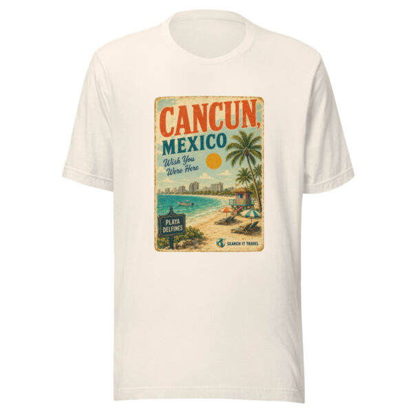 Cancún Mexico Vintage Postcard T-Shirt | Retro Beach Travel Tee | Search It Travel